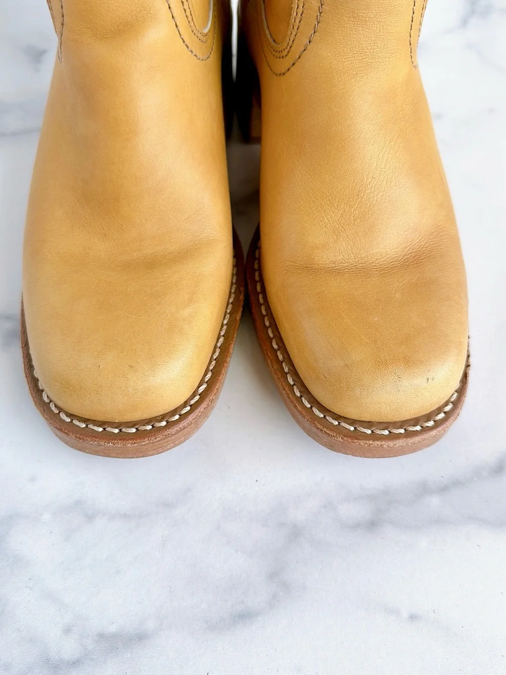 Frye Tall 14L Leather Riding Campus Boots in Banana - Picture 6 of 11